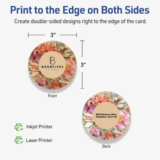 Avery Printable Round Cards, 3" Diameter, Kraft Brown, 300ct image {5}