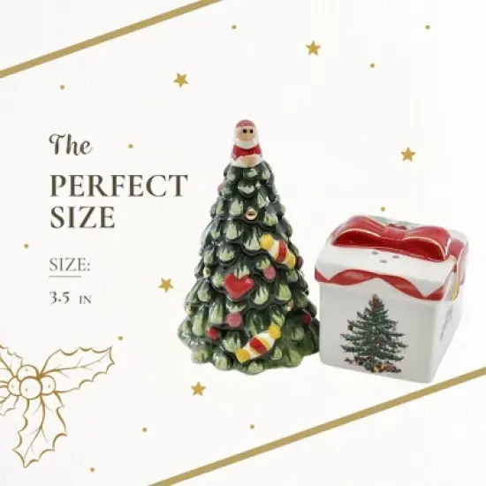 Spode Christmas Tree Tree and Gifta Salt and Pepper Shaker Set (2-Piece)- Holiday Kitchen & Table D&eacute;cor - Festive Home Accent image {6}