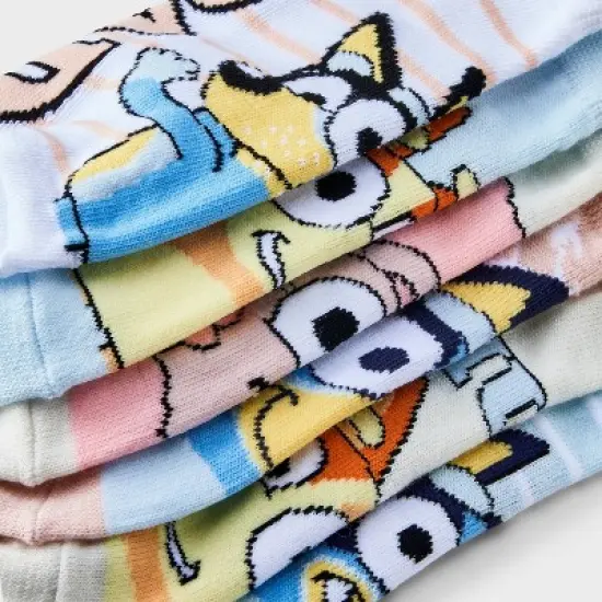 Women's Bluey 6pk Low Cut Socks - Assorted Color 4-10: Polyester Spandex Knit, Figures Pattern, Adult Sizing image {2}