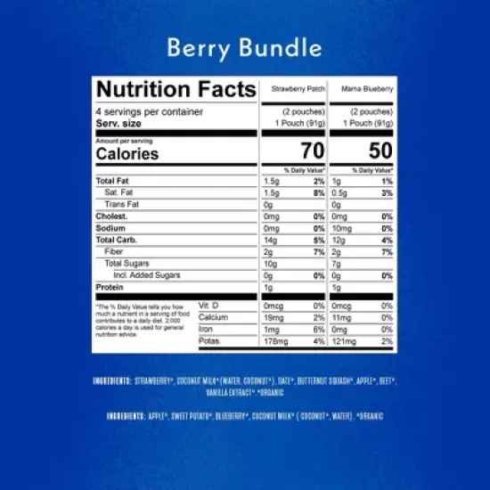 Once Upon a Farm Organic Berry Bundle Variety Pack Kids' Snacks - 4ct/3.2oz Pouches image {7}