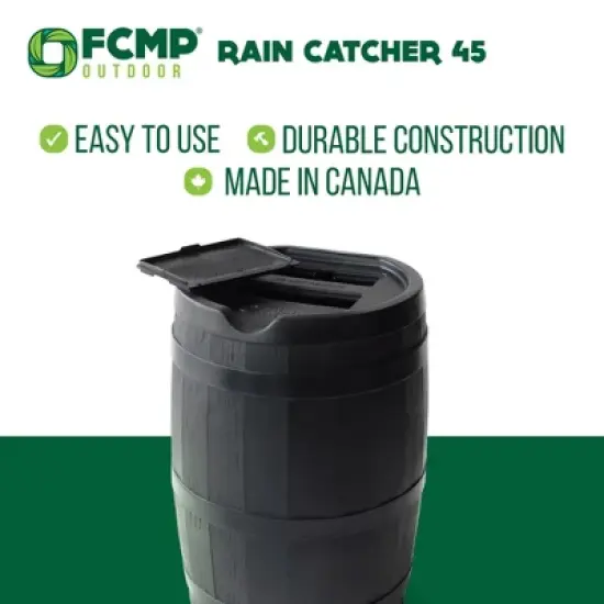 FCMP Outdoor RC45 45 Gallon Outdoor Rain Water Catcher Barrel Container image {1}