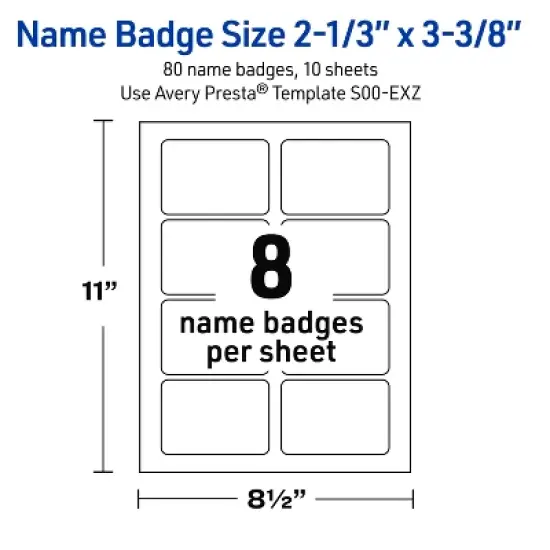 Avery&reg; Name Tags, 2-1/3" x 3-3/8", Multi-Lined Gold Border, 80ct image {4}