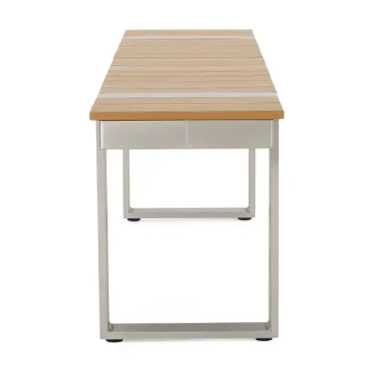 Cibola 3pc Outdoor Aluminum Picnic Set - Natural/Silver - Christopher Knight Home image {5}