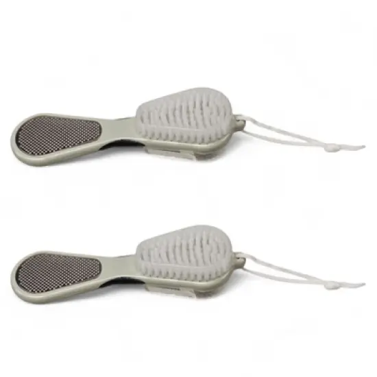 Spa Essentials 2 Pack Bath Brush - 4-in-1 Pedicure Tool Set image {5}