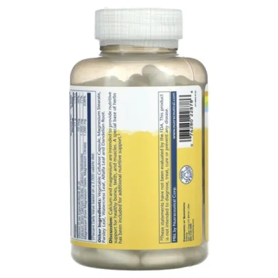 Solaray Cal-Mag Citrate with Vitamin D-2, 1:1 Ratio, 180 Vegcaps image {2}