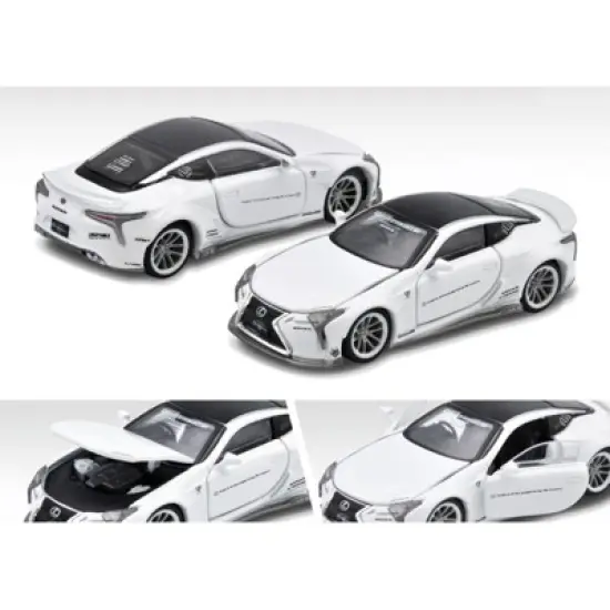 Lexus LC500 LB Works RHD Pearl White with Black Top and Graphics Ltd Ed to 1800 pieces 1/64 Diecast Model Car by Era Car image {2}