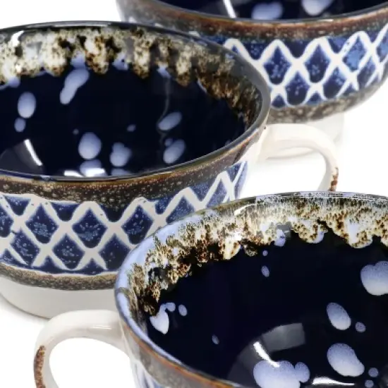 Meritage Otis 6 Piece 27 Ounce Stoneware Soup Bowl with Handle Set image {4}