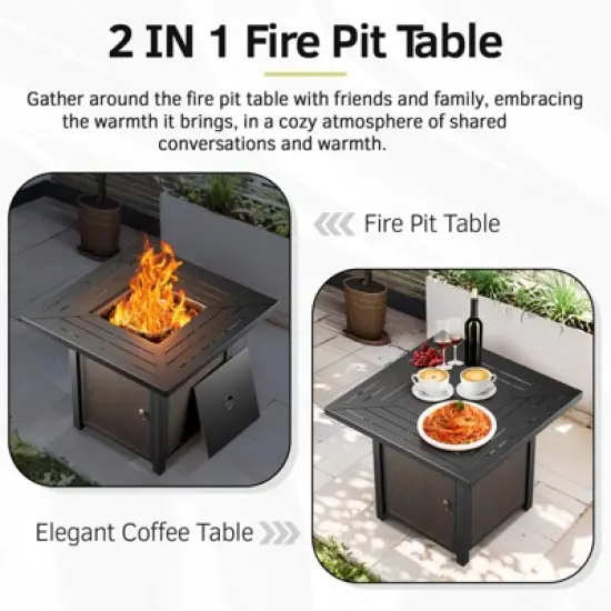 Gymojoy Outdoor Sofa Swivel Chairs with Fire Pit Table Patio Funiture Set image {13}
