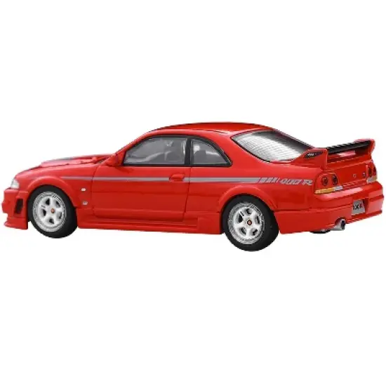 Nissan Skyline GT-R (R33) Nismo 400R RHD Super Clear Red II with Silver Stripes 1/64 Diecast Model Car by Inno Models image {1}