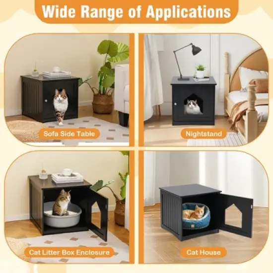 Tangkula Weatherproof Multi-function Pet Cat House Outdoor Indoor Sidetable Nightstand image {5}