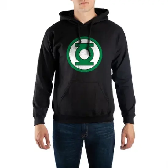 Mens Green Lantern Comic Book Superhero Black Hooded Sweatshirt image {6}