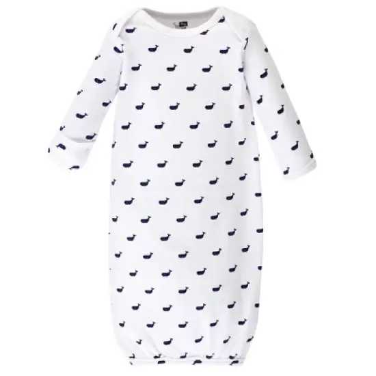 Hudson Baby Infant Boy Cotton Long-Sleeve Gowns 4pk, Handsome Whale image {2}