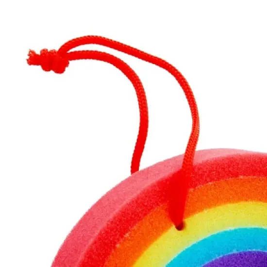 Juvale 3 Pack Rainbow Loofah Body Scrubber, Kids Bath Sponge image {5}