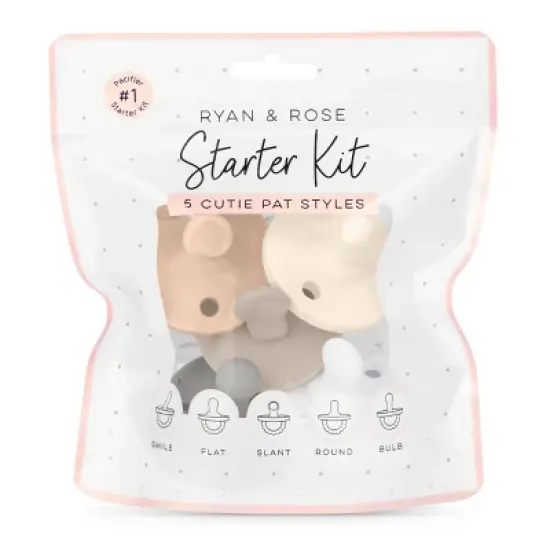 Ryan & Rose Cutie PAT Pacifier Kit - Neutral - 5pc image {1}