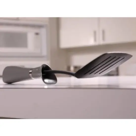 Jokari Less Mess Serving Set - Utensil Set with Built-in Drip Catchers & Portion Control - Keep Counters Clean & Organized image {4}