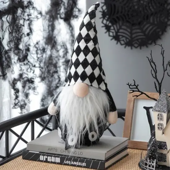 Whisen Fabric Gnome Decor, Halloween Decoration - Black & White image {1}