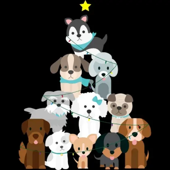 Women's Design By Humans Christmas Tree Dogs By GiftsIdeas Racerback Tank Top image {1}