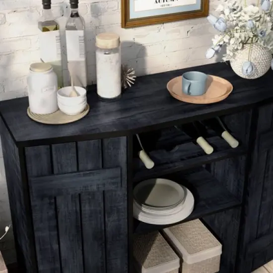 Neskowin Buffet with Cabinet Rustic Navy Blue - HOMES: Inside + Out image {3}