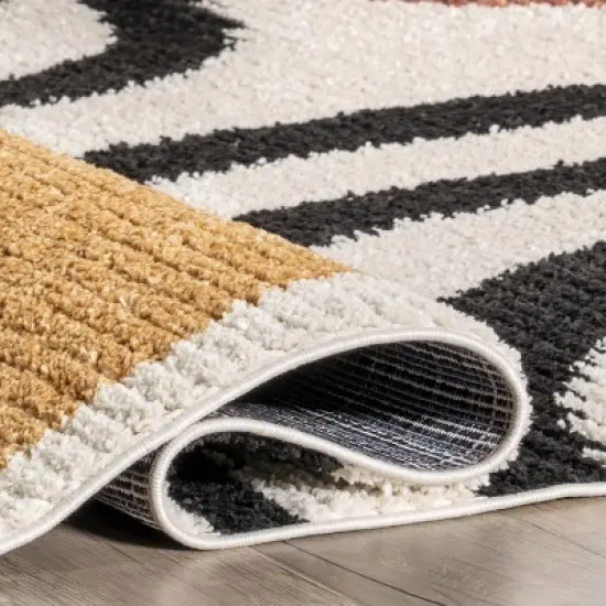 nuLOOM Stefanie Abstract Shapes Tassel Area Rug image {3}