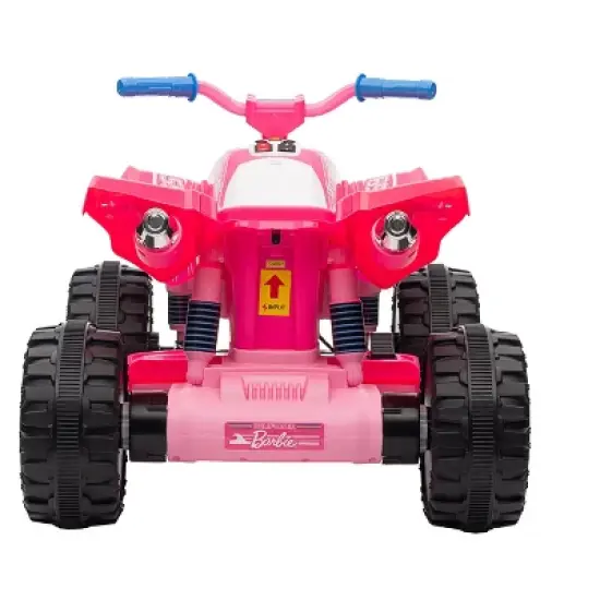 Barbie 12V Kids ATV Ride-On with Rechargeable Battery, LED Headlights, Easy Start, Durable Wheels, Forward & Reverse, Comfy Seat image {3}