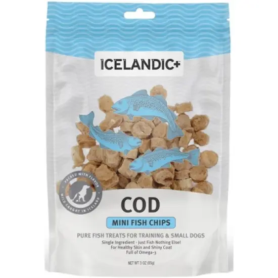 Icelandic+ Mini Cod Fish Chips Training Dog Treat 3-oz Bag image {6}