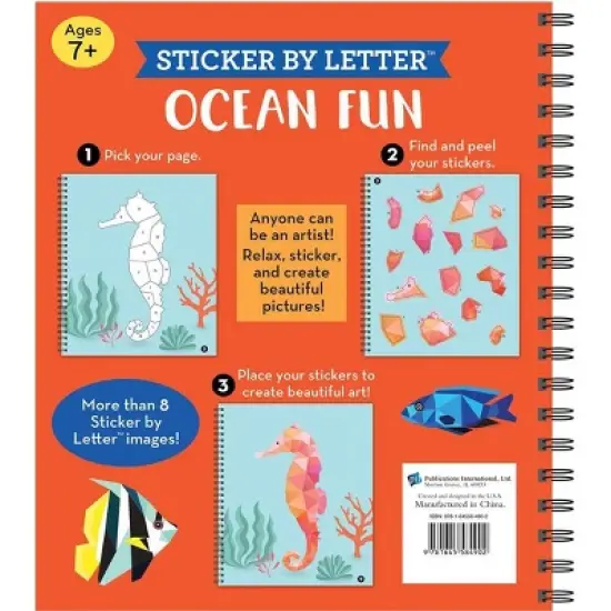 Brain Games - Sticker by Letter: Ocean Fun (Sticker Puzzles - Kids Activity Book) - by Publications International Ltd image {4}
