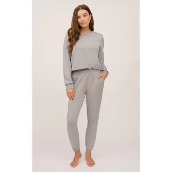 90 Degree By Reflex Womens Softlite Scuba Modal Paython Crew Neck Sweatshirt and Taylor Jogger Set image {7}