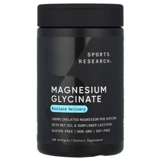 Sports Research Magnesium Glycinate, 120 Softgels (80 mg per Softgel) image {4}