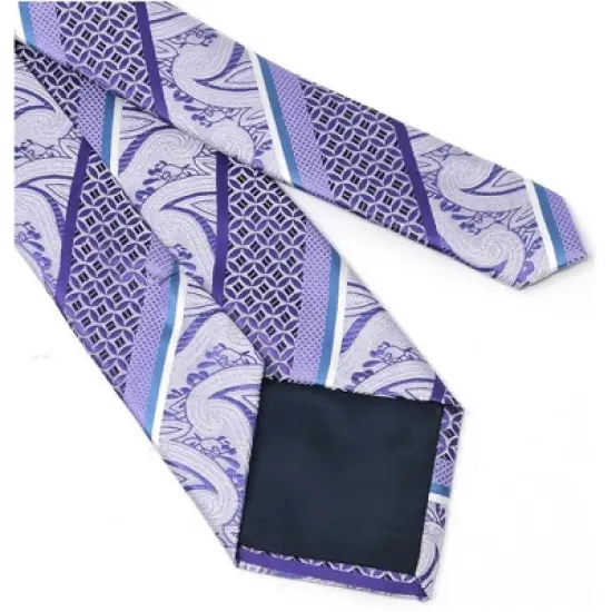Men's Diagonal Paisley Micro Fiber Poly Woven Regular Neck Tie image {3}