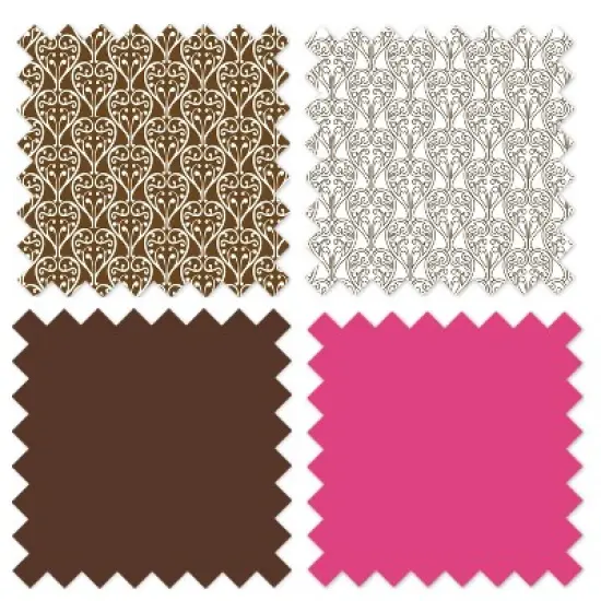 Bacati - Damask Pink/Choco Changing Pad Cover image {8}