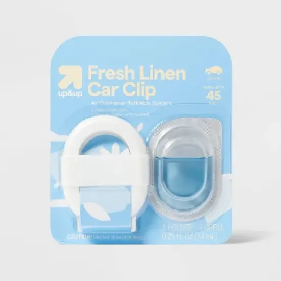 Car Clip Air Freshener Refillable System - Fresh Linen - 0.25oz - up&up&trade; image {3}