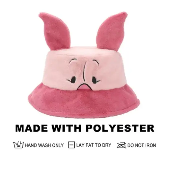 Winnie The Pooh Piglet Pink Short Faux Fur Bucket Hat image {3}