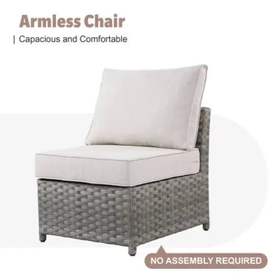 Tenaya 10pc Wicker Outdoor Patio Furniture Set Conversation Sofa with a Storage Fire Pit and Cushions image {5}