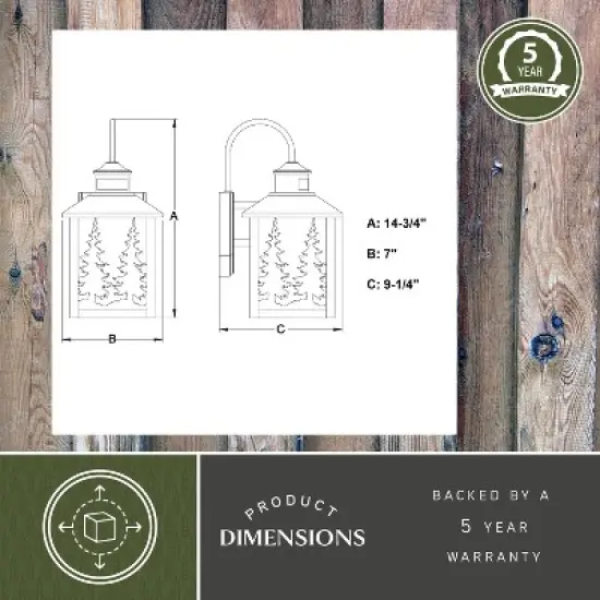 VAXCEL Yosemite Bronze Motion Sensor Dusk to Dawn Rustic Outdoor Wall Light White Glass image {5}