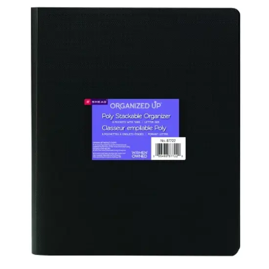 Smead Organized Up  Multi Pocket Organizer, Eight Pockets, Letter Size, Black (87722) image {4}