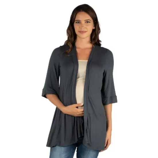 24seven Comfort Apparel Women's Maternity Open Front Cardigan image {6}