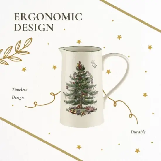 Spode Christmas Tree 32 Oz Porcelain Jug - Festive Holiday Kitchenware for Milk, Cream, Juice - Elegant Tableware for Christmas Celebrations image {5}