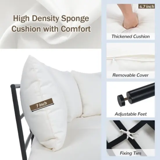 Mshliw Outdoor Patio Furniture Set - 6-Piece Modular Sectional Sofa with Coffee Table, Cushion&ndash;  Patio Seating for Garden, Backyard, Deck, Porch image {4}