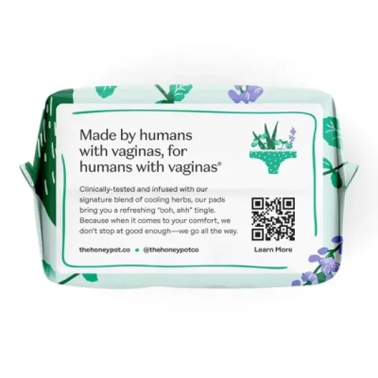 The Honey Pot Company 100% Organic Cotton Cover Cooling Herbal Infusion Regular Liners - 30ct image {11}