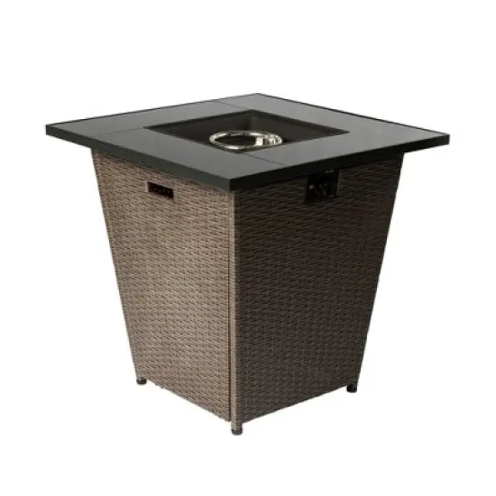 30" Outdoor Propane Gas Square Fire Table Espresso - Teamson Home image {3}