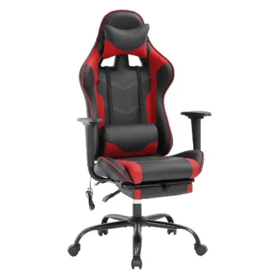 BestMassage Racing Gaming Chair Office Massage Chair with Massage Function Lumbar Support PU Leather for Adult image {12}