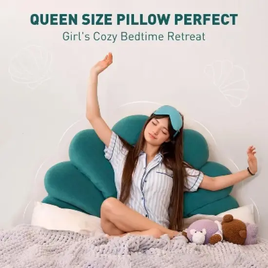Acoinel Queen Seashell Upholstered Wall Headboard Cushion image {4}