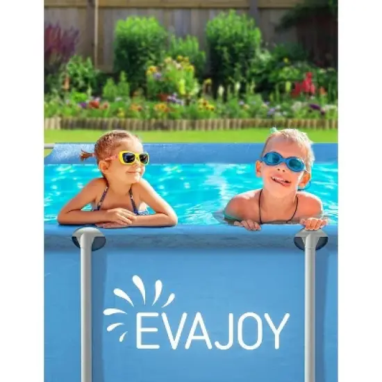Evajoy 85in x 23in x 59in Metal Frame Rectangular Swimming Pool Set image {2}