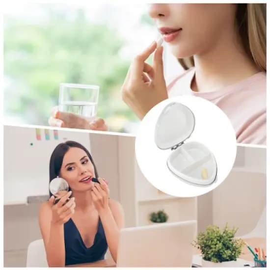 Unique Bargains 3 Compartments Pill Case Silver Tone 1 Pc image {3}