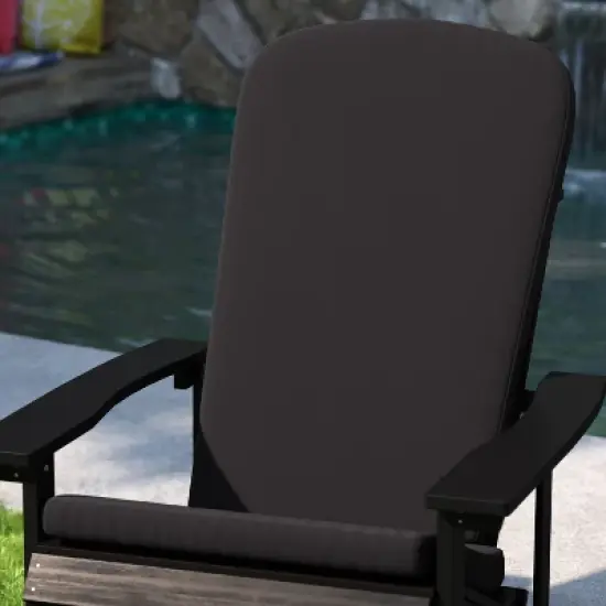 Merrick Lane Set Of 2 Indoor/Outdoor High Back Adirondack Chair Cushions with Elastic Strap and Water Resistant Covers image {4}