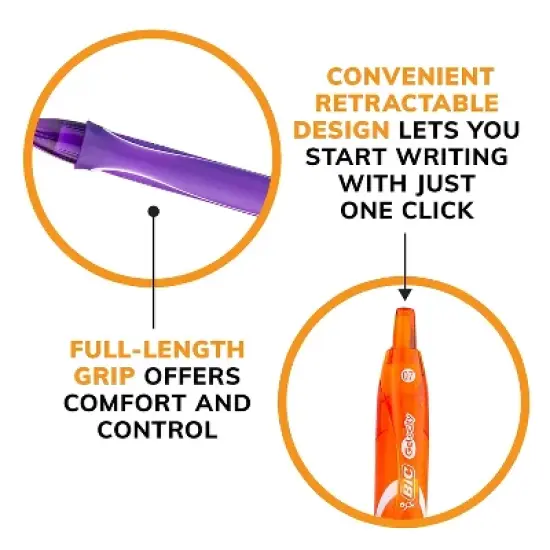 BIC Gel-ocity Quick Dry Retractable Gel Pens Medium Point 0.7mm Assorted Inks 16/Pack (RGLCGA16-AST) image {5}
