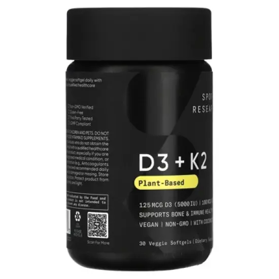 Sports Research D3 + K2, Plant-Based, 30 Veggie Softgels image {4}