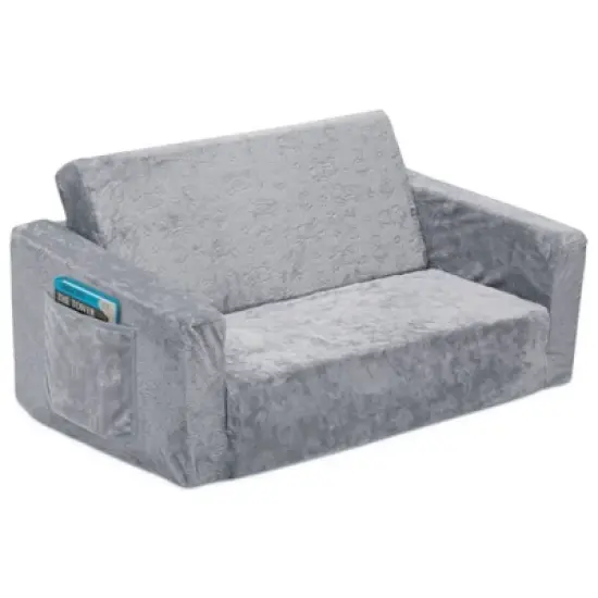 Delta Children Kids' Serta Perfect Sleeper Extra Wide Comfy 2-in-1 Flip Open Convertible Sofa to Lounger - Gray image {3}