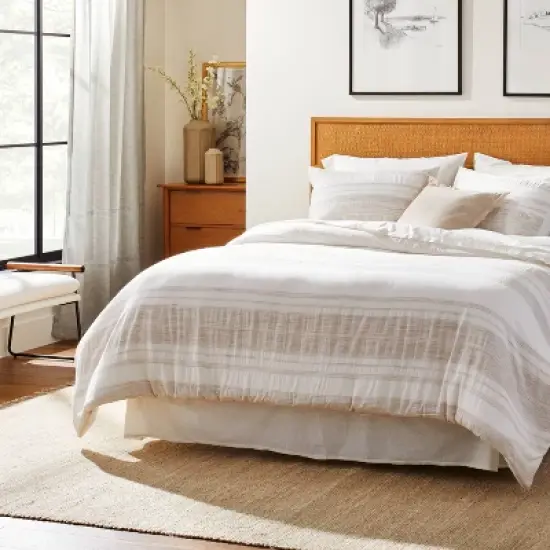 Lace Insert Sheer Curtain Panel - Hearth & Hand&trade; with Magnolia image {2}