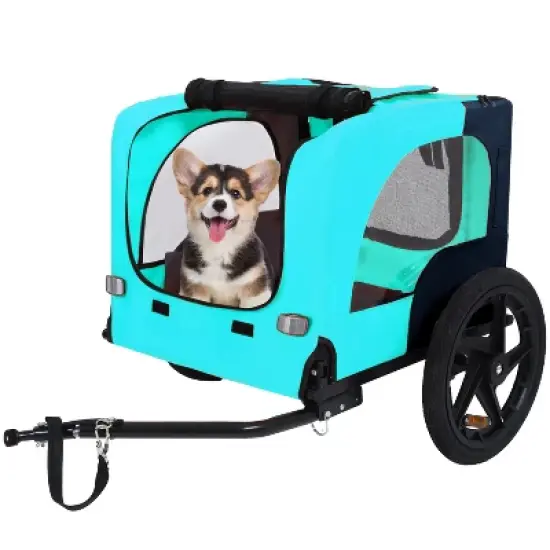 KTMBDW Pet Trailer, Holds Pets Up to 50 or 100 lb, Universal Coupler, Folding Frame, Quick-Release Wheels, Rear Doggy Door, Bike Trailer for Pets image {13}